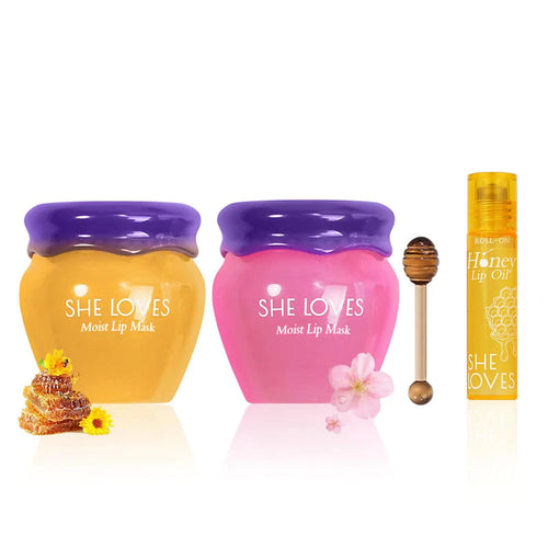 2PCS Lip Mask Overnight Honey&Sakura Day and Night Repair Sleeping Lip Balm Fade Lip Lines Bee Balm Hydrating &Prevention Dry and Crack Lip Scrubs Exfoliator